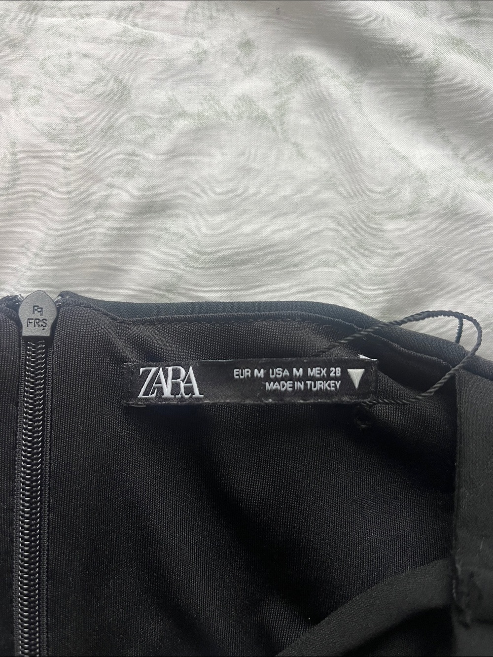 Zara Strapless Black Mini Dress with Center Accent - Picture 2 of 4